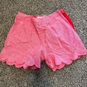 Boden pink scallop hem shorts